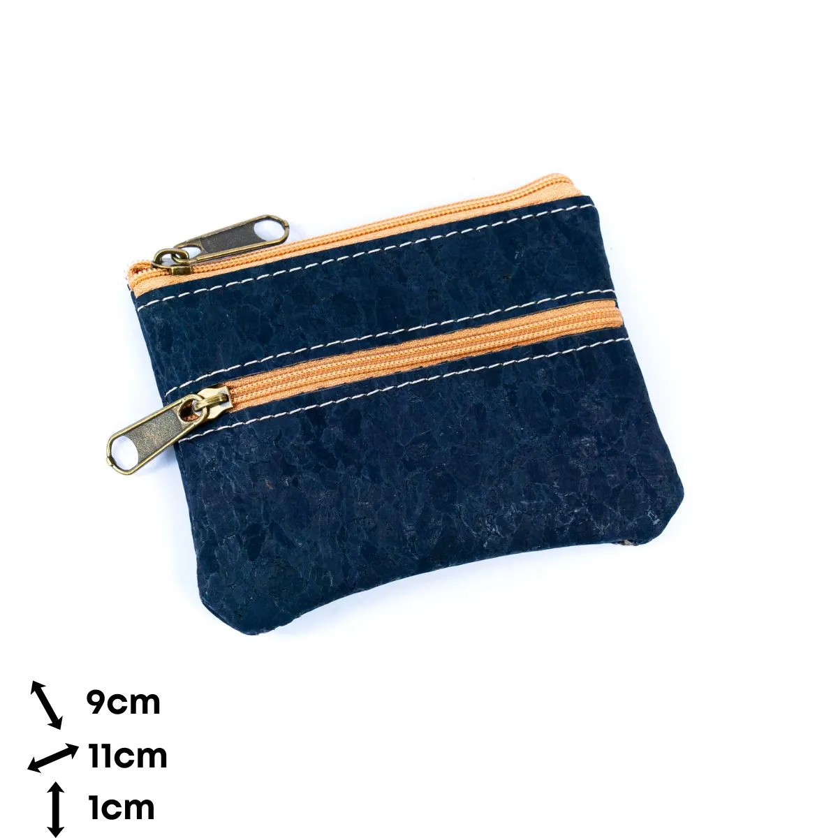 Double Zipper Cork Coin Purse BAGP-263 (5units)