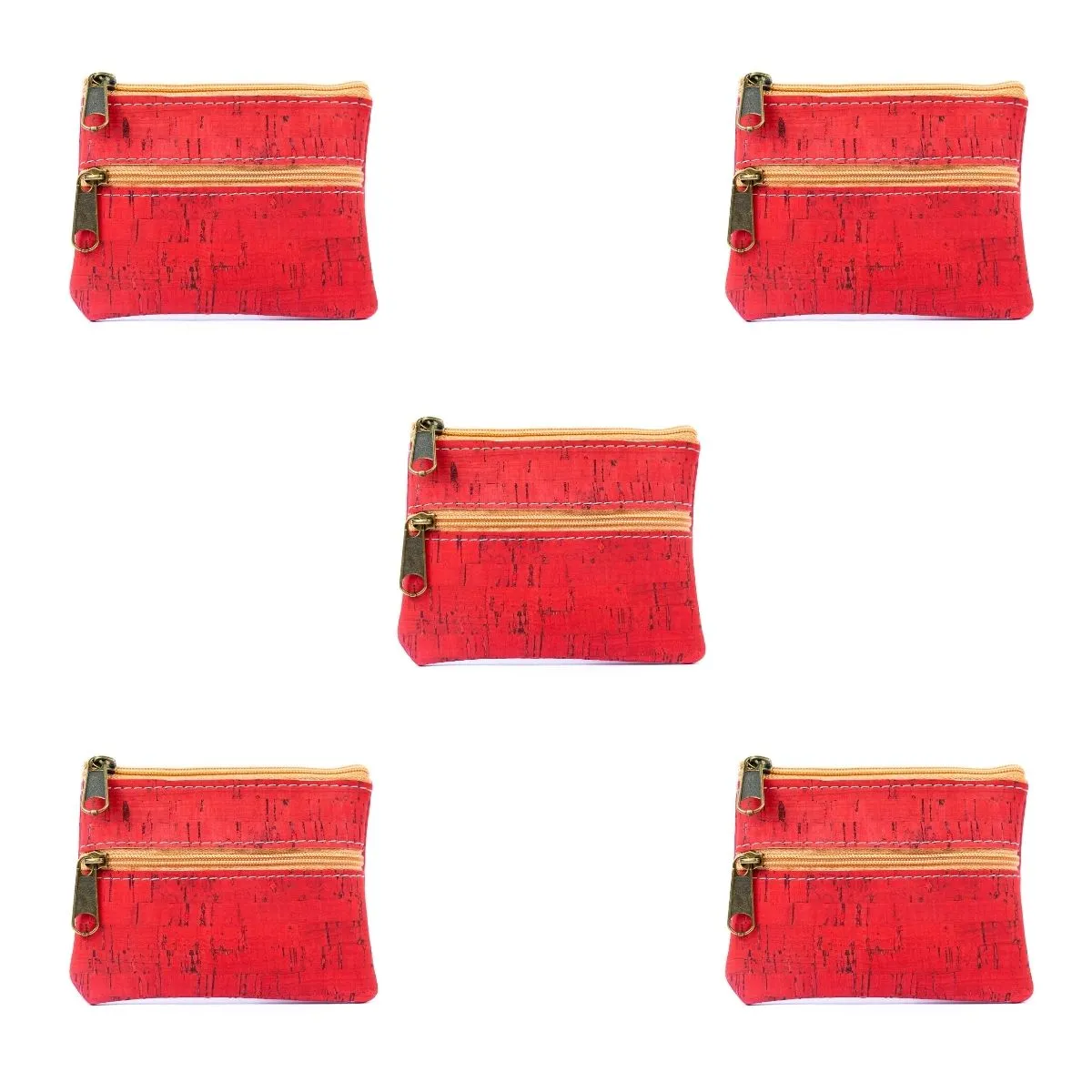Double Zipper Cork Coin Purse BAGP-263 (5units)
