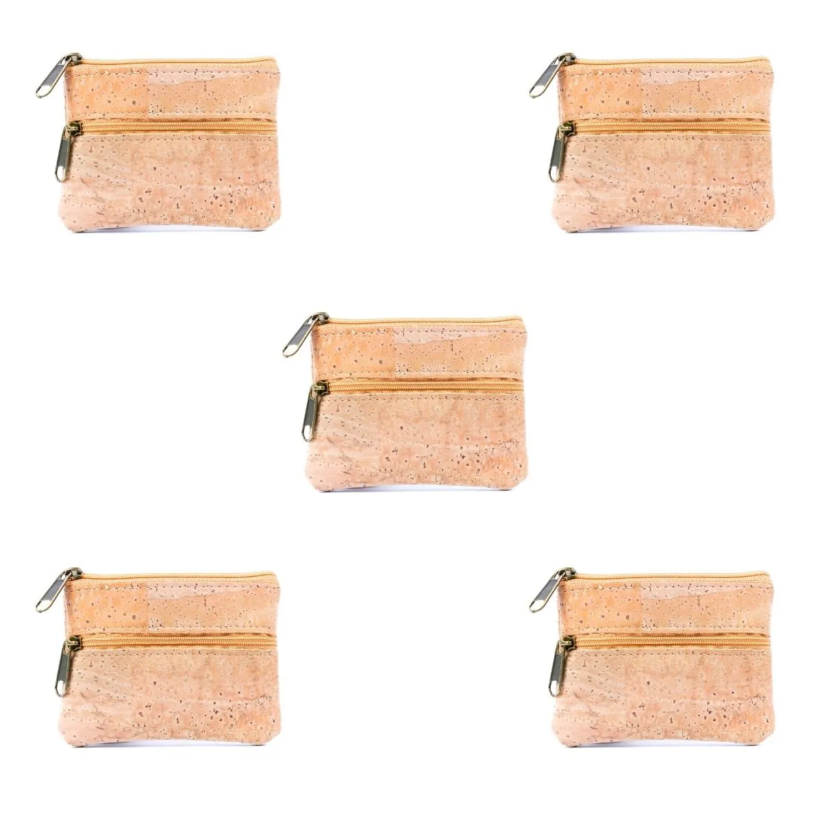 Double Zipper Cork Coin Purse BAGP-263 (5units)