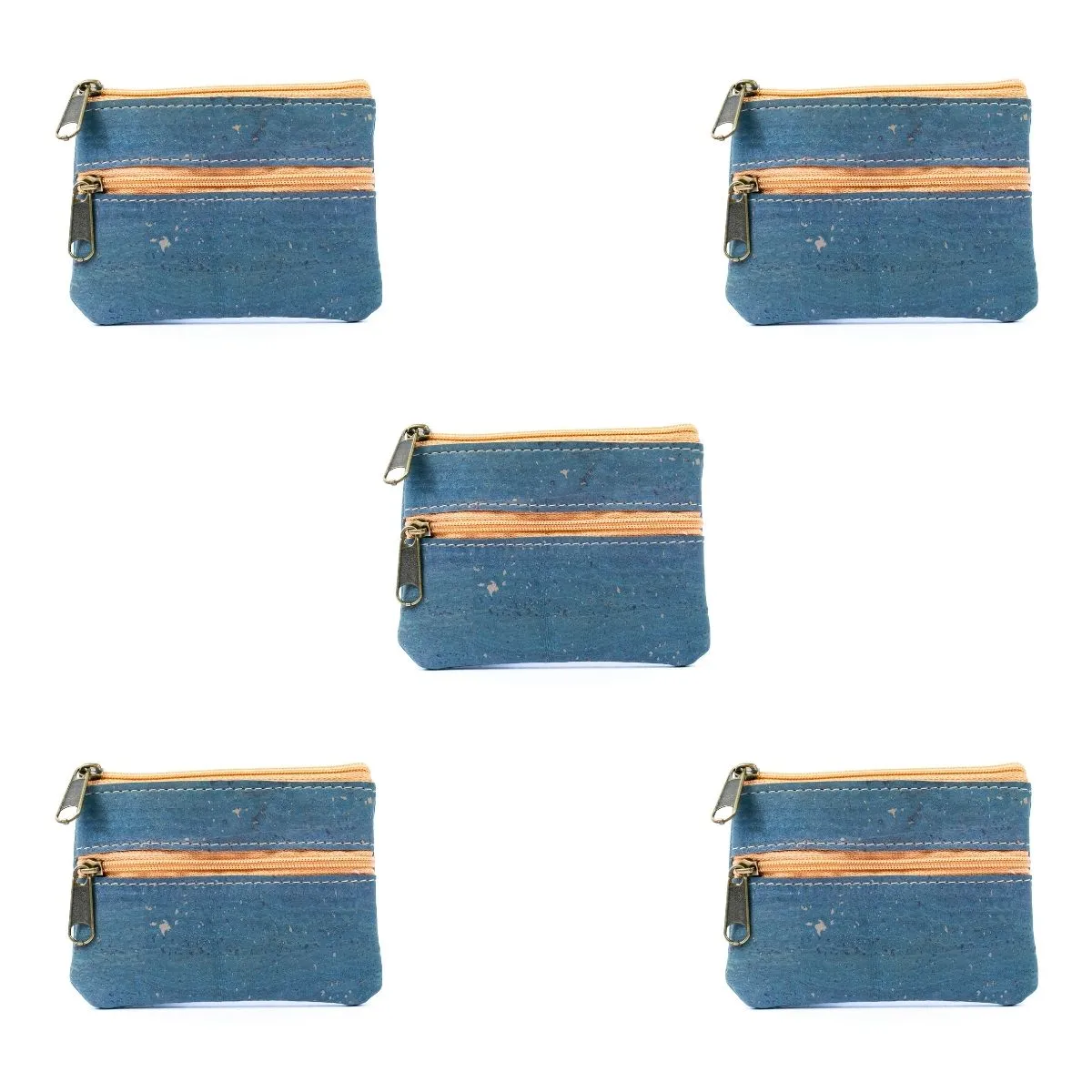 Double Zipper Cork Coin Purse BAGP-263 (5units)