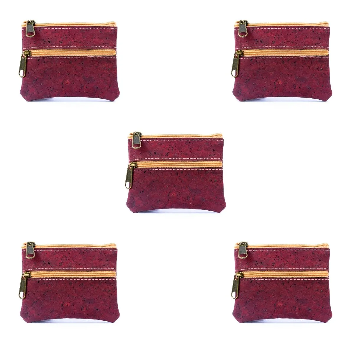 Double Zipper Cork Coin Purse BAGP-263 (5units)