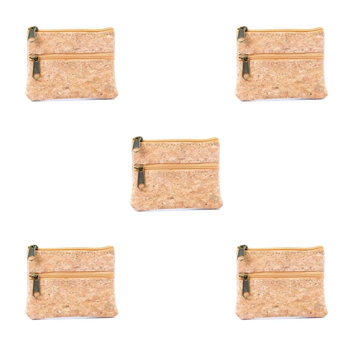 Double Zipper Cork Coin Purse BAGP-263 (5units)