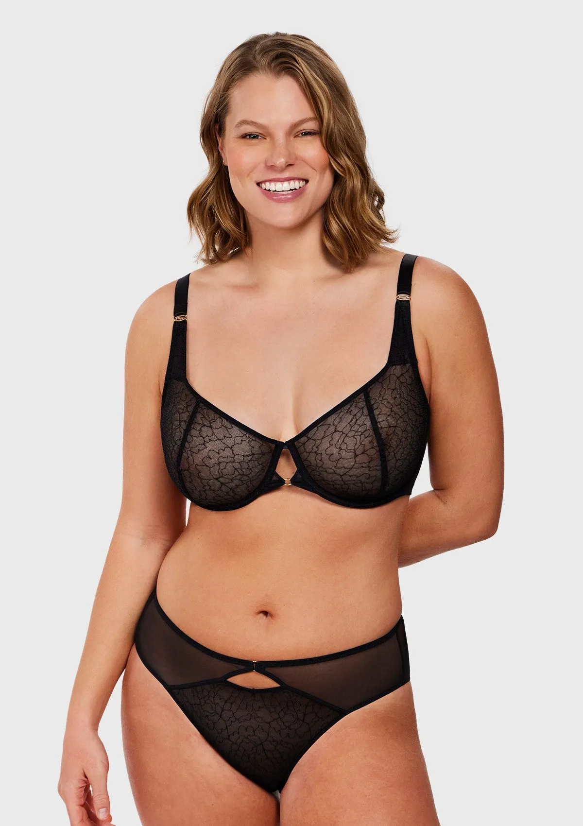 Ethereal Lines Embroidery Unlined Underwire Bra