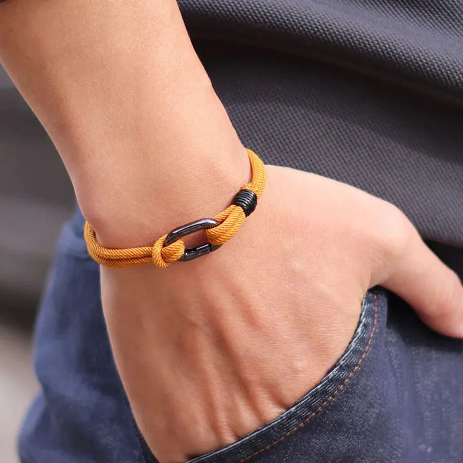 Fashion Mens Bracelet 3mm Thin String Charm Braslet Snap Hook Stylish Knot Braclet Homme Leisure Accessories For Him Pulseria