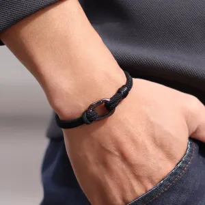 Fashion Mens Bracelet 3mm Thin String Charm Braslet Snap Hook Stylish Knot Braclet Homme Leisure Accessories For Him Pulseria