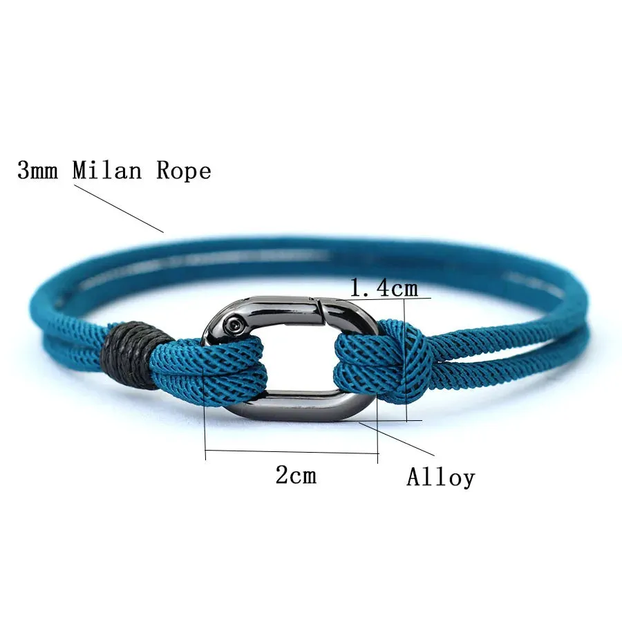 Fashion Mens Bracelet 3mm Thin String Charm Braslet Snap Hook Stylish Knot Braclet Homme Leisure Accessories For Him Pulseria