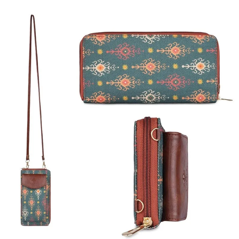 Fashionista Wallet - Stylish, Durable, Slim Design | Coin Pocket, Shoulder Belt | Green