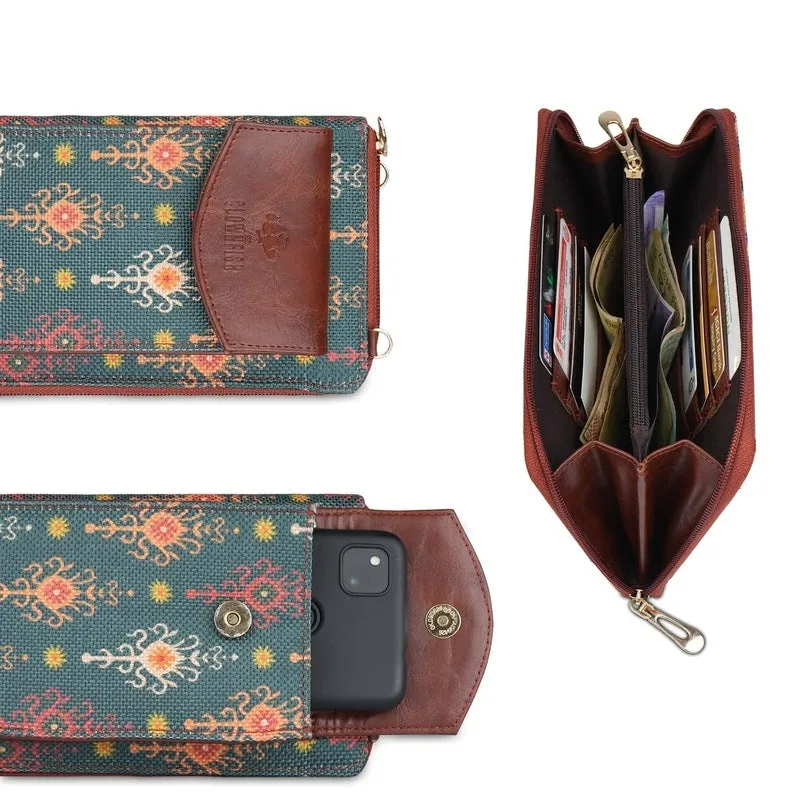 Fashionista Wallet - Stylish, Durable, Slim Design | Coin Pocket, Shoulder Belt | Green