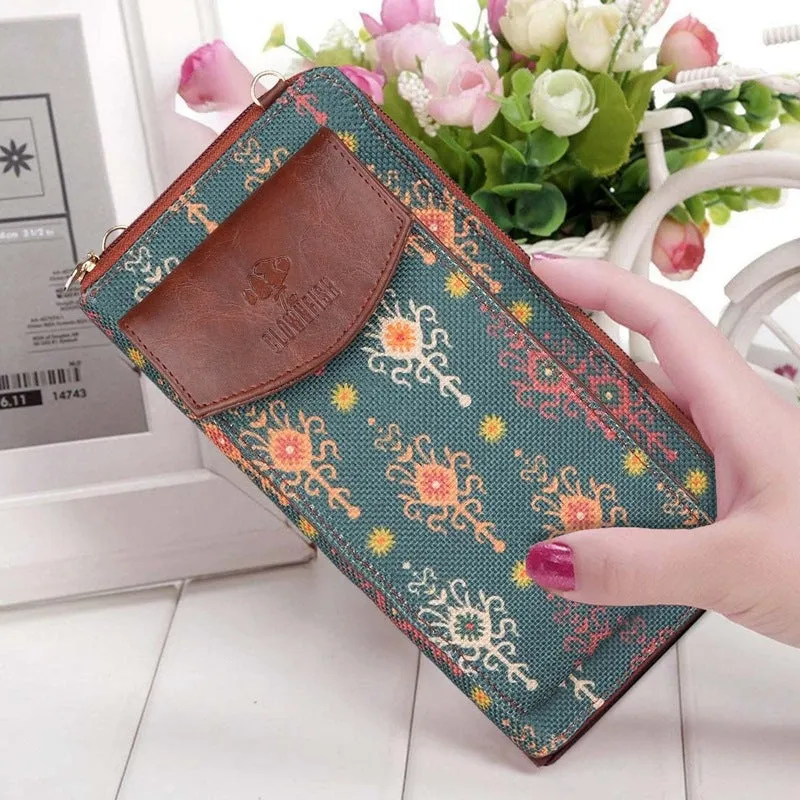 Fashionista Wallet - Stylish, Durable, Slim Design | Coin Pocket, Shoulder Belt | Green