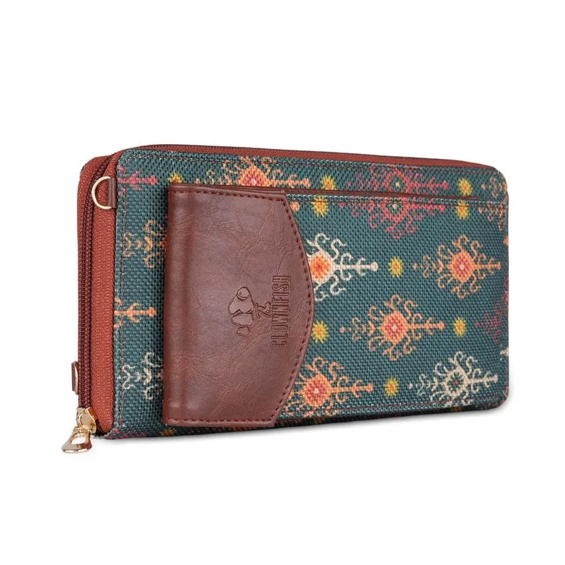 Fashionista Wallet - Stylish, Durable, Slim Design | Coin Pocket, Shoulder Belt | Green