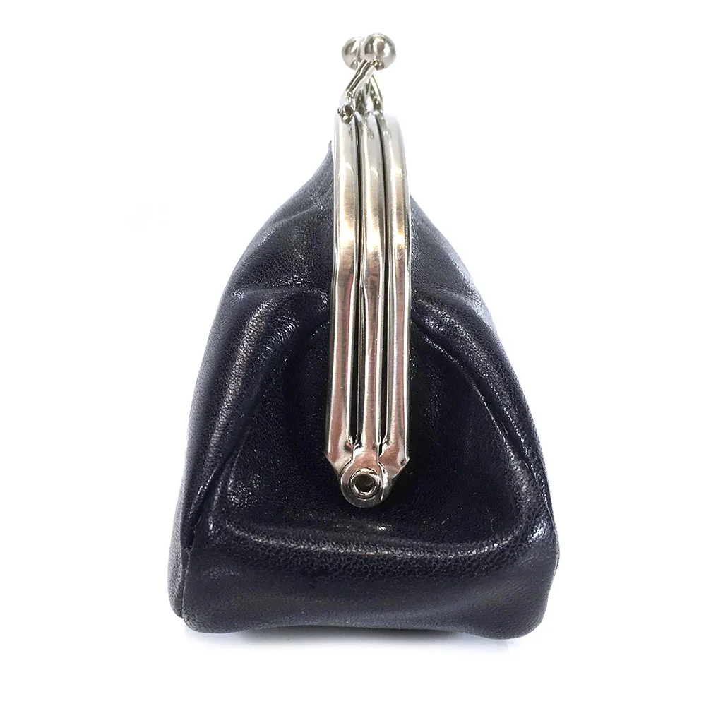 Gianni Conti Purse - Leather Clip Top Change Purse - Jeans Blue - Style: 9408092