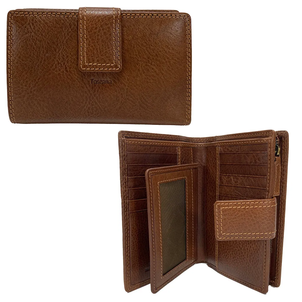 Golunski Tab Flapover Toscana Purse - Style 7- 8015- Tan