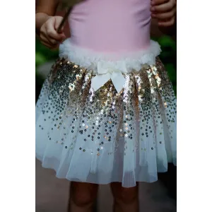 gracious gold sequins skirt, wings & wand size 4-6