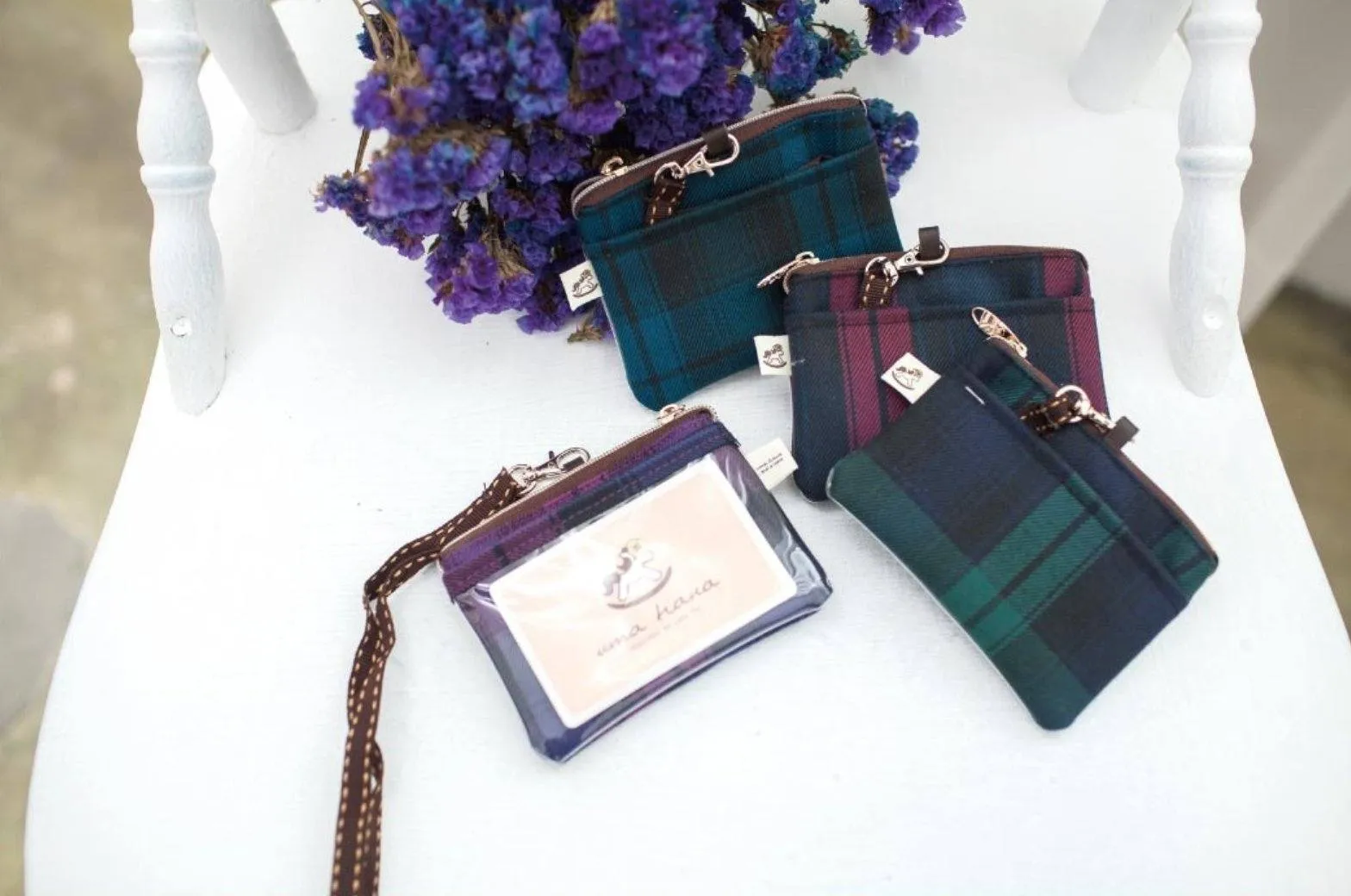 Gray Floral Meadows Card & Coin Purse