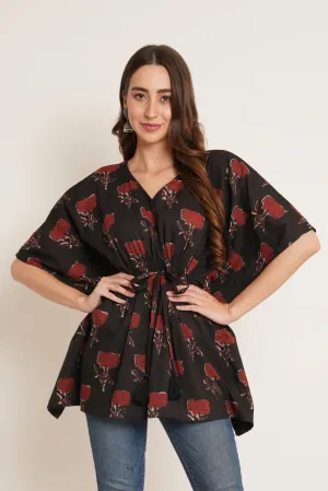 Handcrafted Jaipuri Cotton Kaftan Top For Women