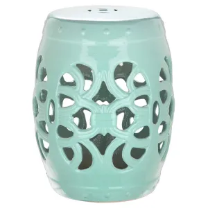 Imperial Vine Garden Stool - Light Blue