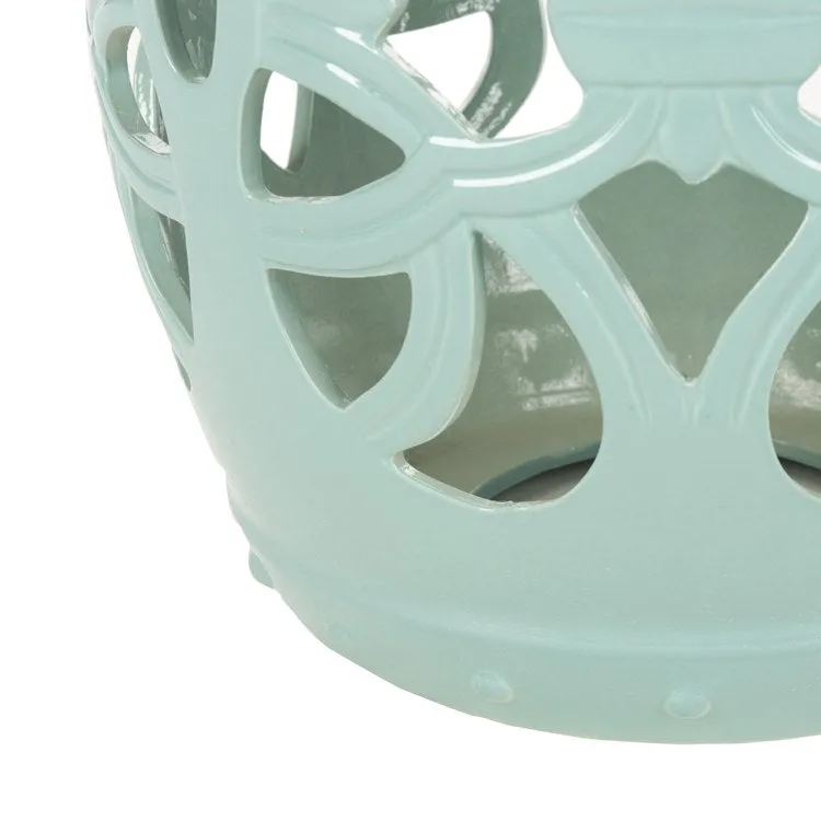 Imperial Vine Garden Stool - Light Blue