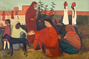In The Ladies Enclosure - Amrita Sher Gil - Indian Art Masterpiece Painting - Canvas Prints