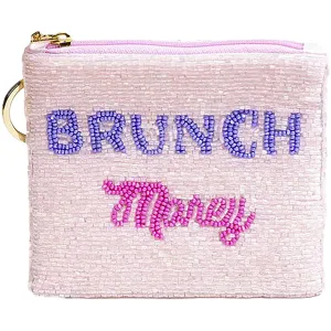 Jen & Co Ricki Beaded Coin Pouch Brunch Money Synthetic