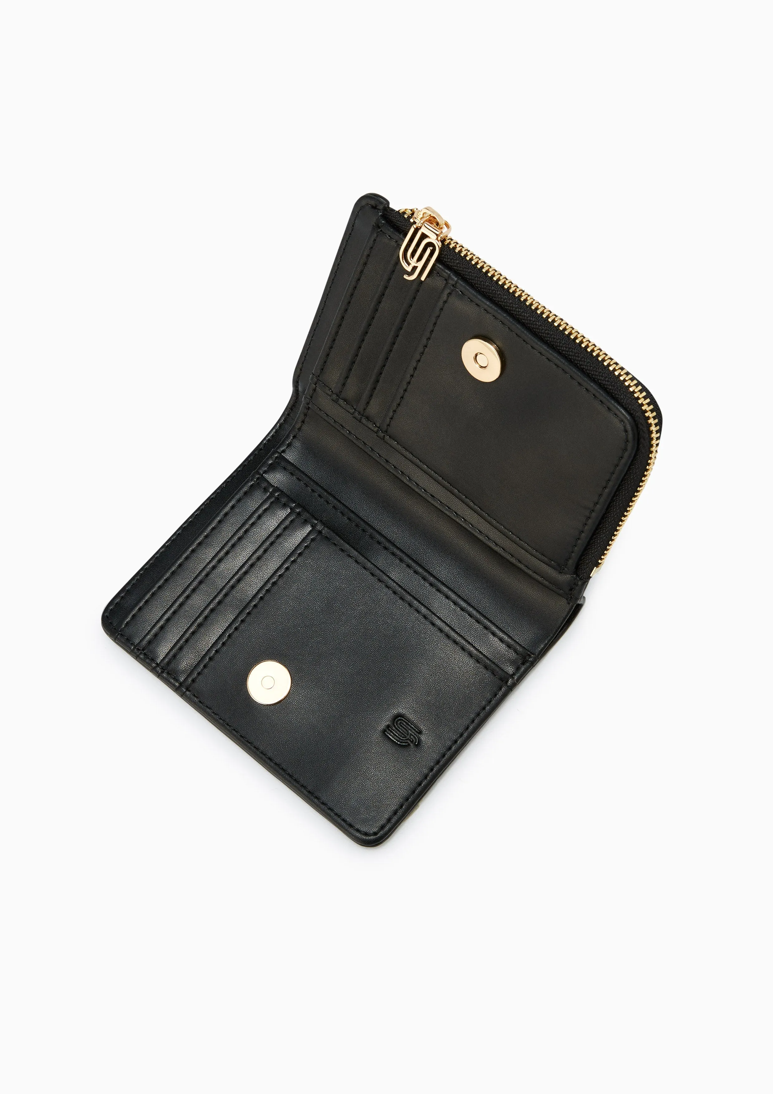 Kaela Infinite Zip Short Wallet Black