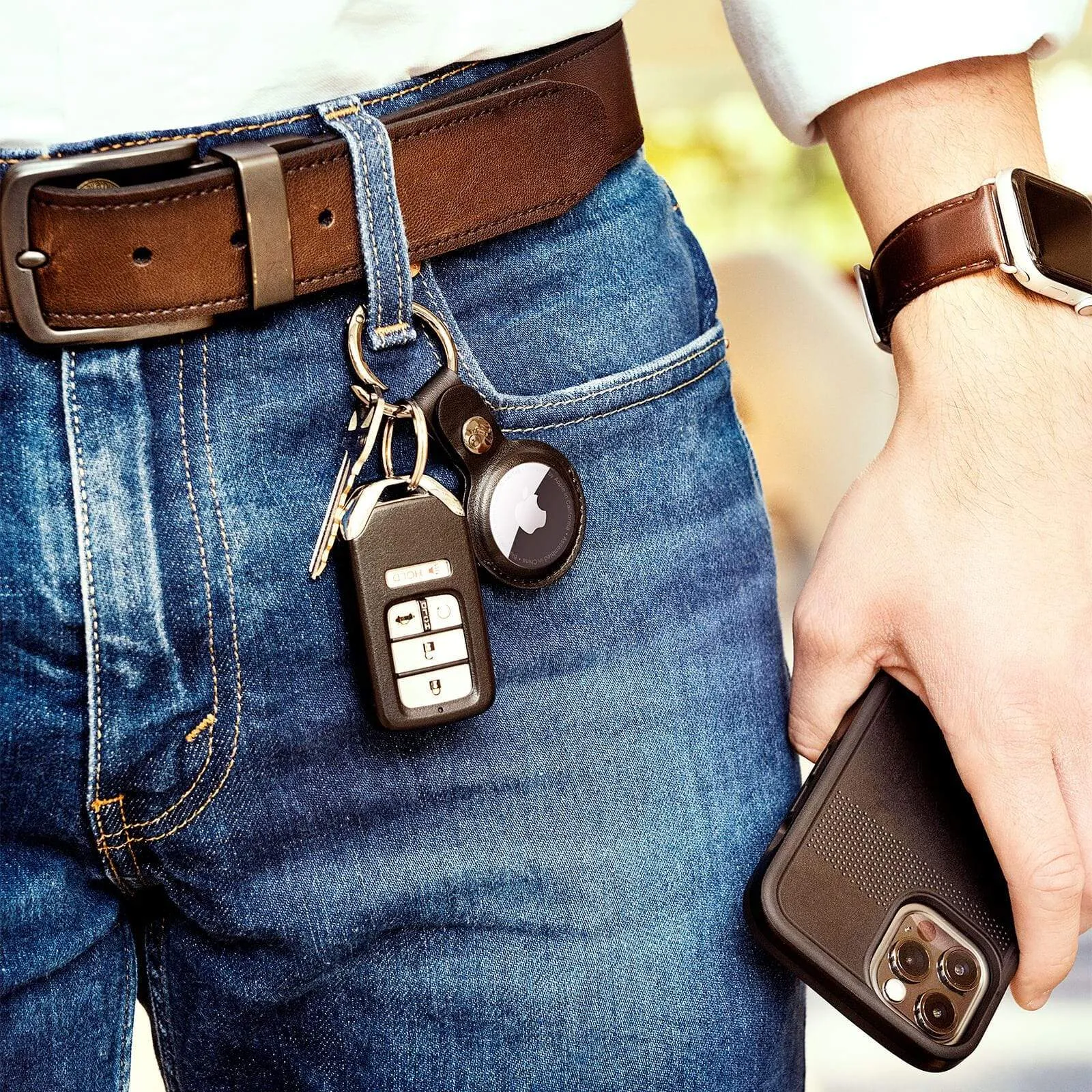 Keychain AirTag Case (Black) - AirTag Case