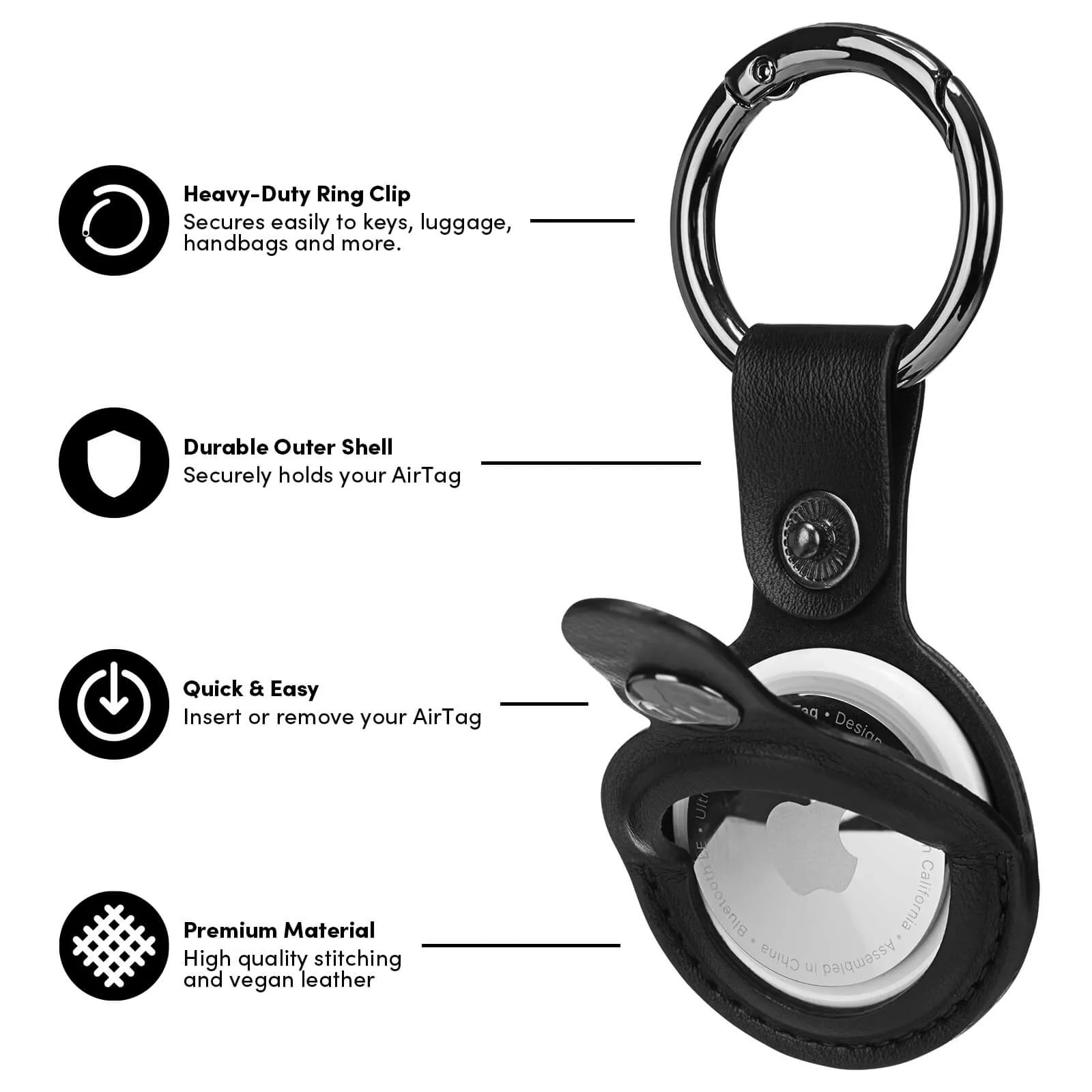 Keychain AirTag Case (Black) - AirTag Case