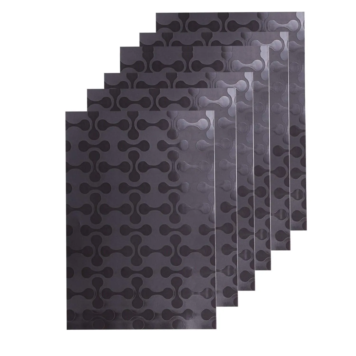 Kuber Industries Coin Design PVC 6 Piece Refrigerator Drawer Mat Set, Black-CTKTC28291