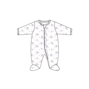 Lavender Bows Zippered Footie