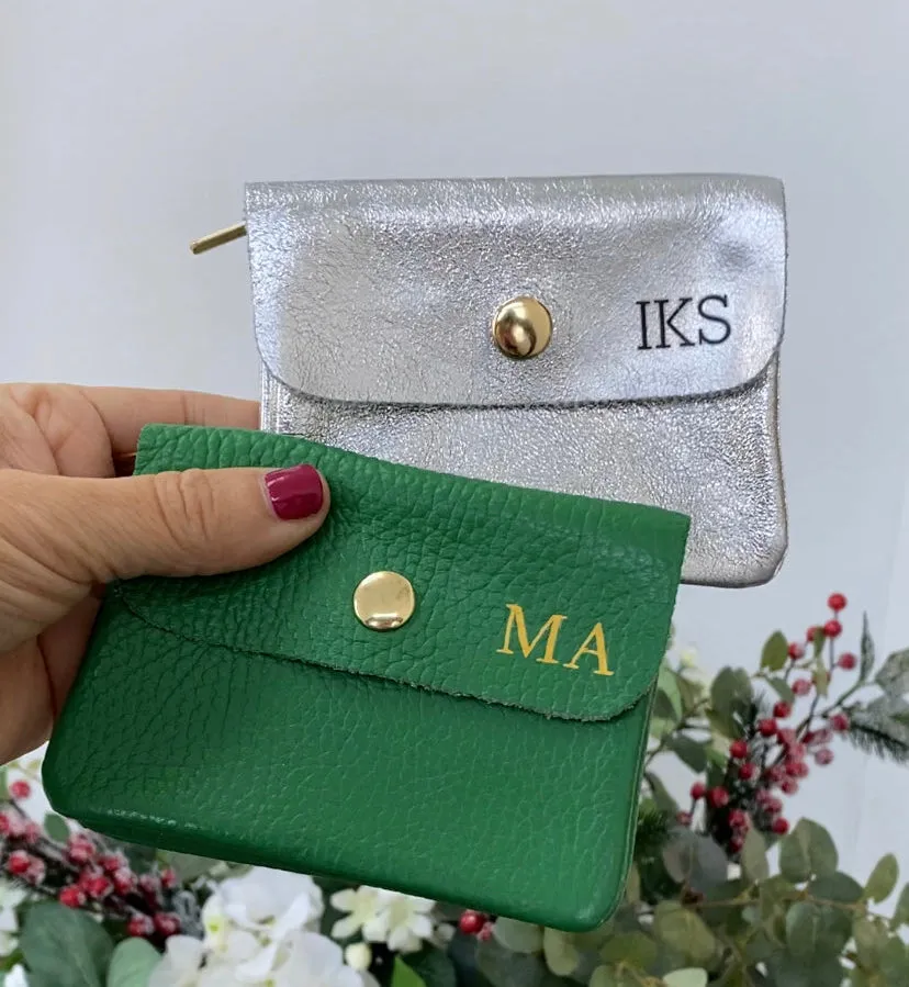 Leather Credit Card Coin Purse | Bronze