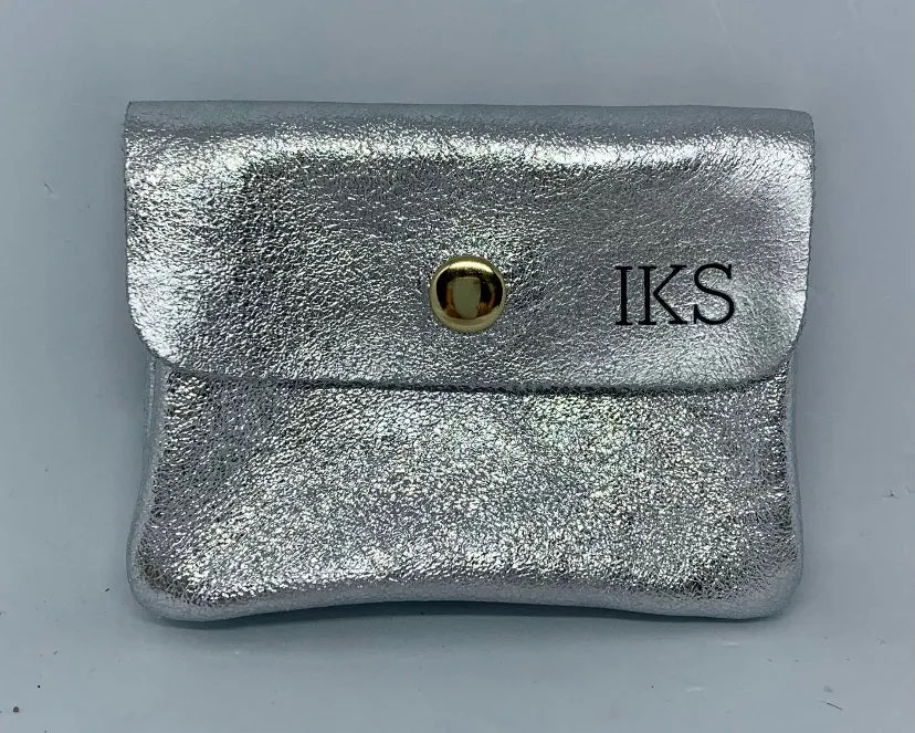 Leather Credit Card Coin Purse | Denim Blue
