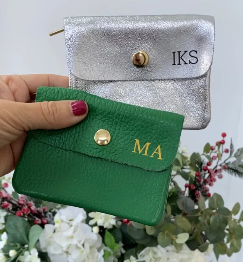 Leather Credit Card Coin Purse | Green