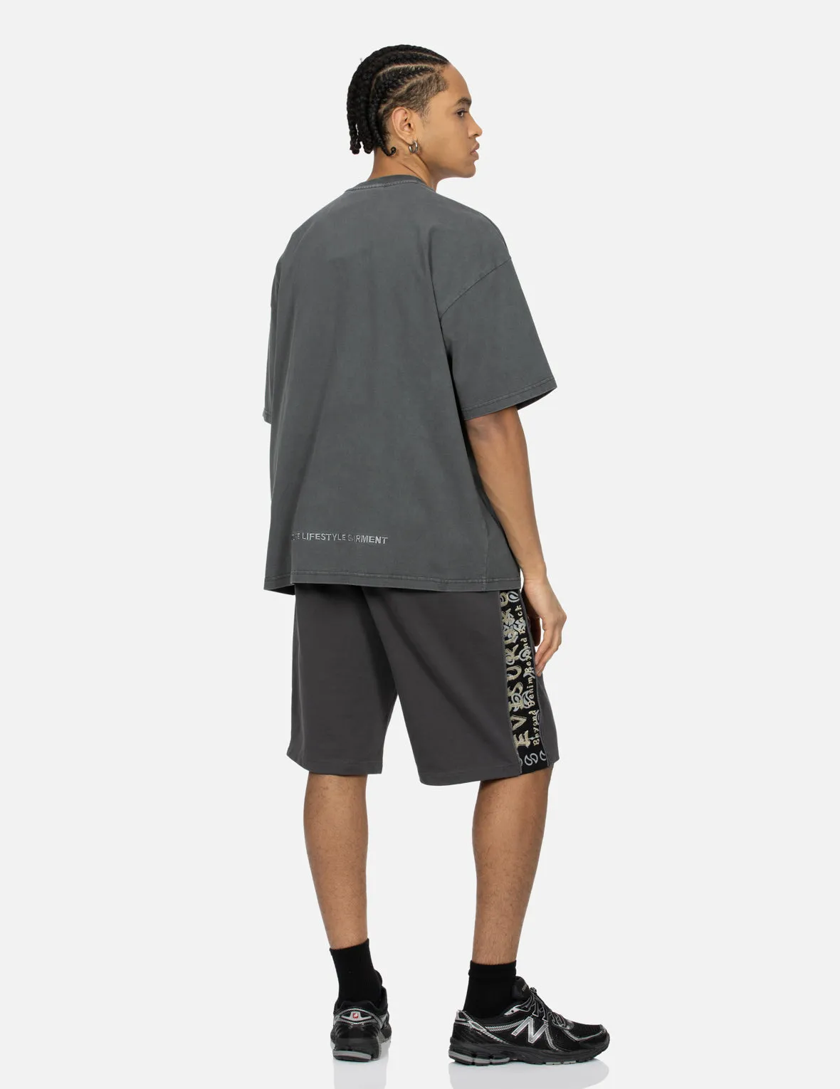Logo Appliqué and Slogans Embroidery Oversized T-shirt