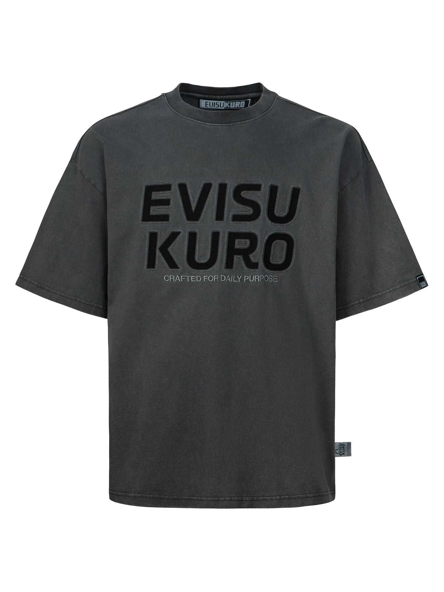 Logo Appliqué and Slogans Embroidery Oversized T-shirt