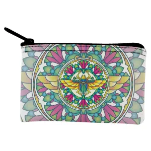 Mandala Trippy Stained Glass Scarab Coin Purse