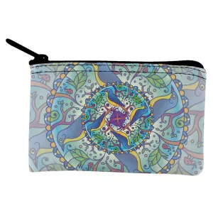 Mandala Trippy Stained Glass Spring Birds Coin Purse