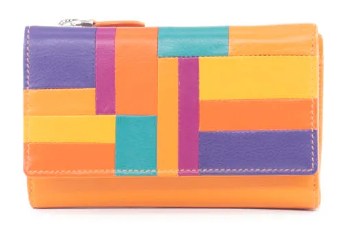 Medium Leather Multicoloured China Rose Combination Purse