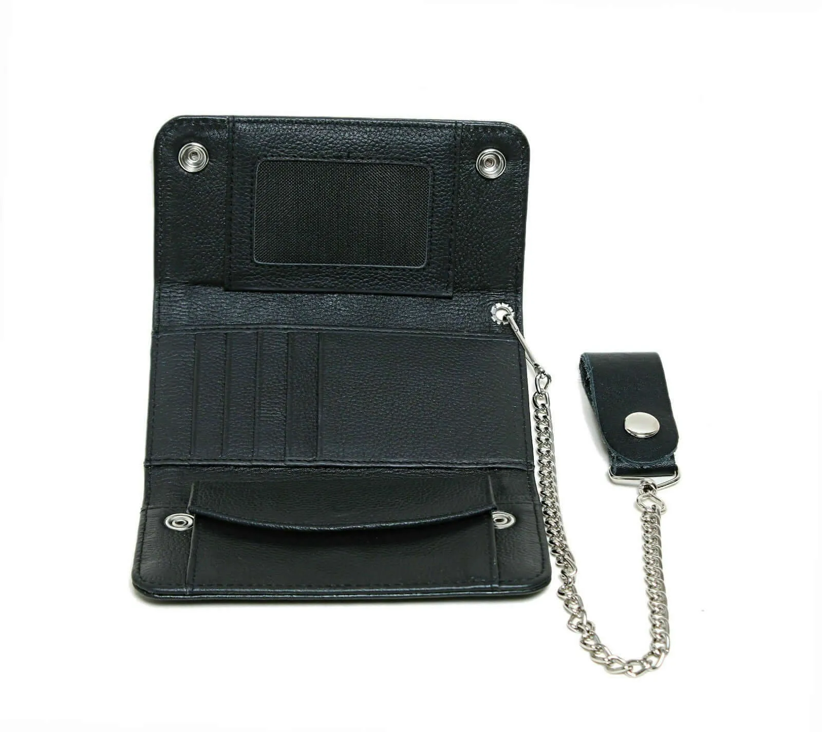 Mens Biker Black Wallet Pant Motorcycle Safety Chain Credit Card Holder Purse
