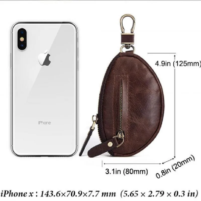 Men's Classic Cowhide Car Key Zipper Wallet  08486347K