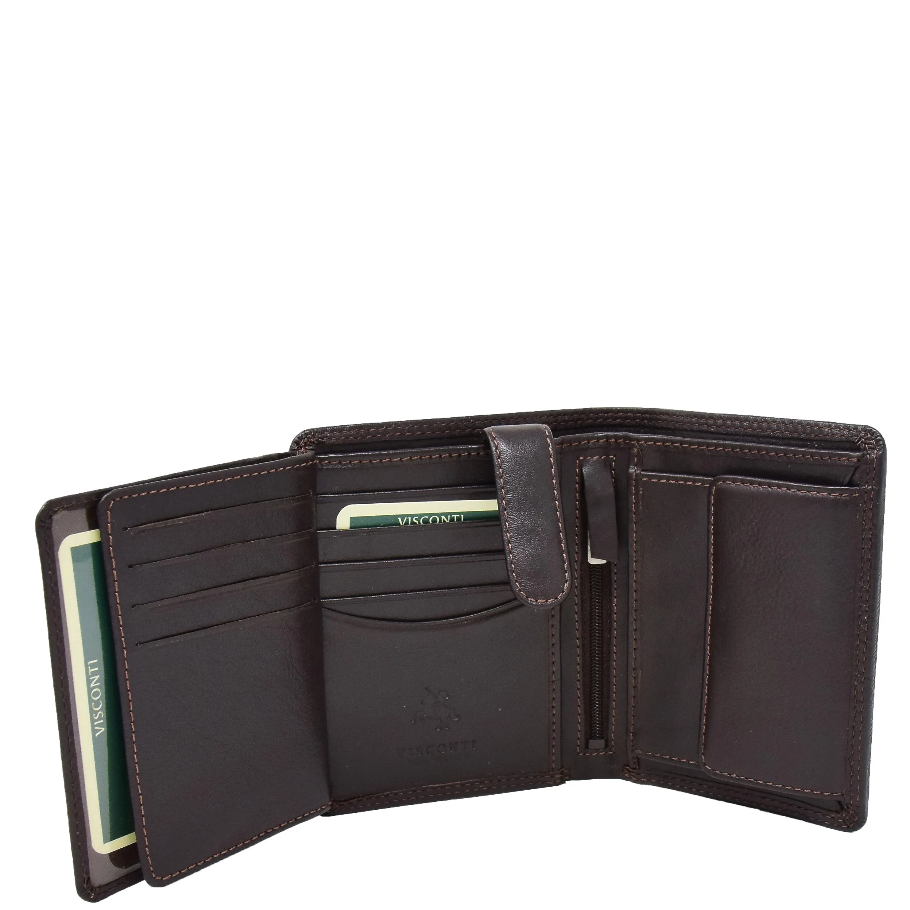 Mens Soft Durable Leather Wallet Cards Coins Notes ID Holder AV111 Brown