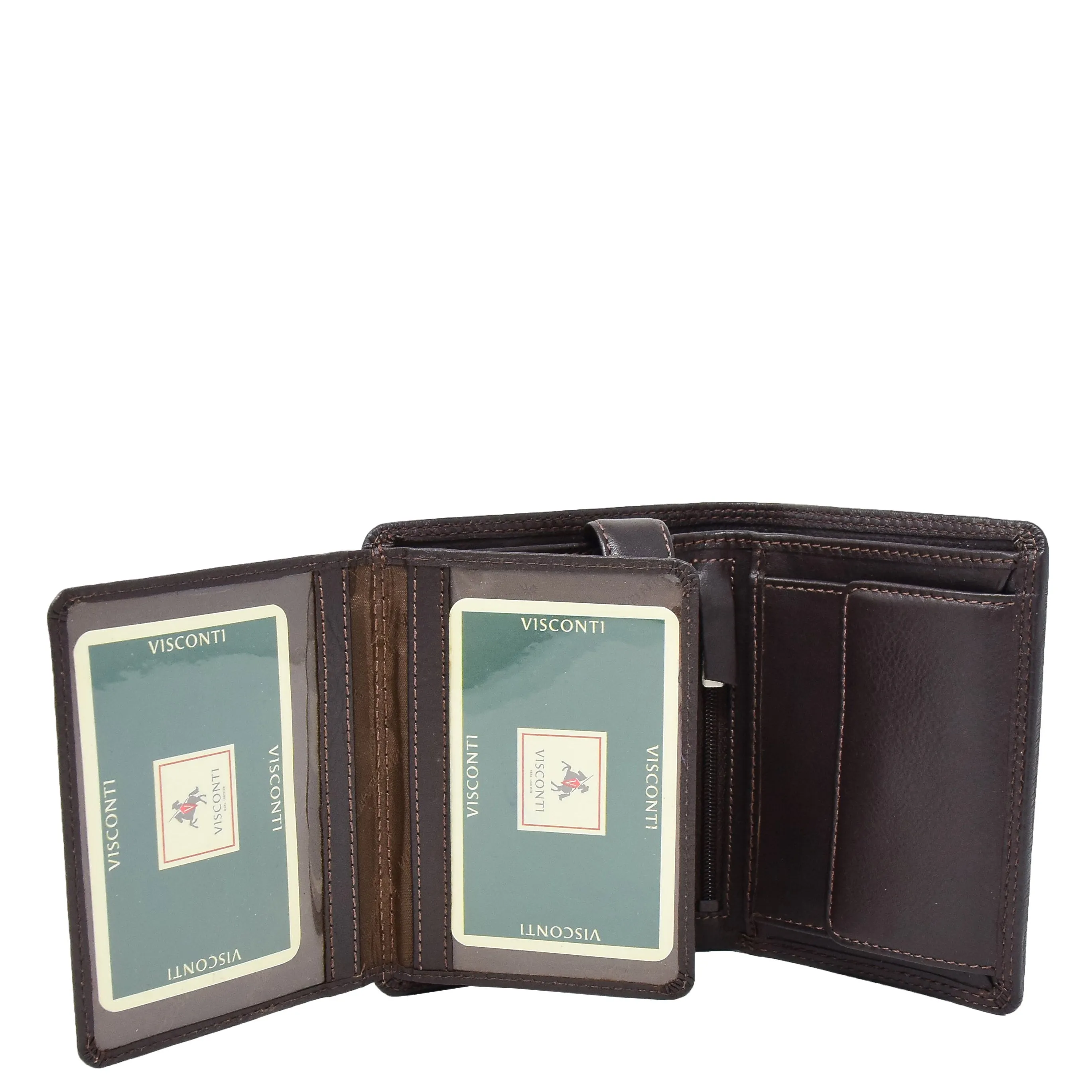 Mens Soft Durable Leather Wallet Cards Coins Notes ID Holder AV111 Brown