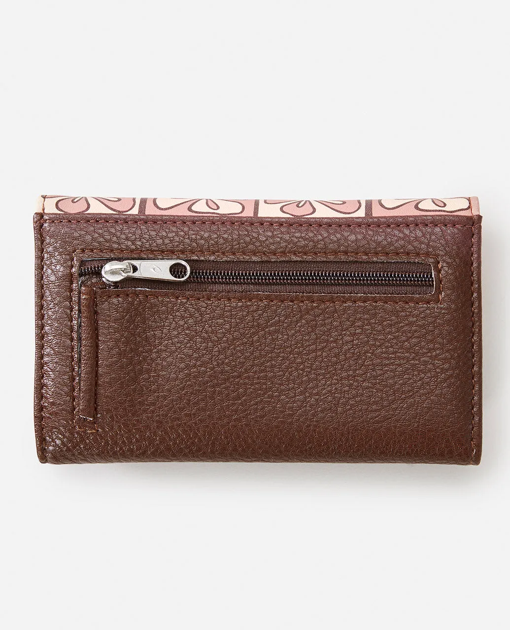 Mixed Floral Mid Sized Wallet - Bright Peach