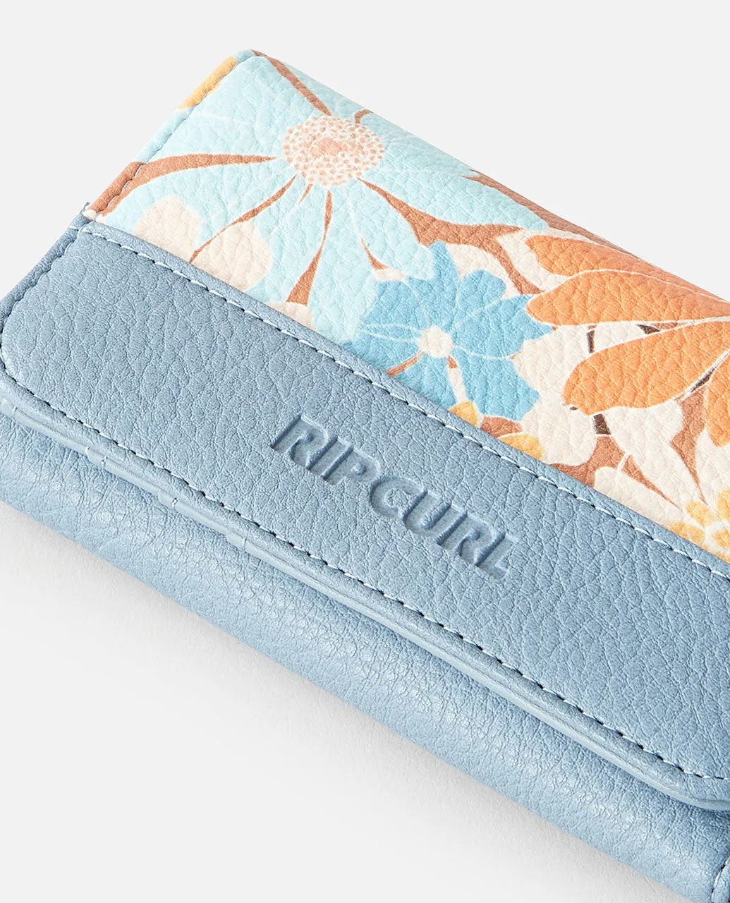 Mixed Floral Mid Sized Wallet - Dusty Orange