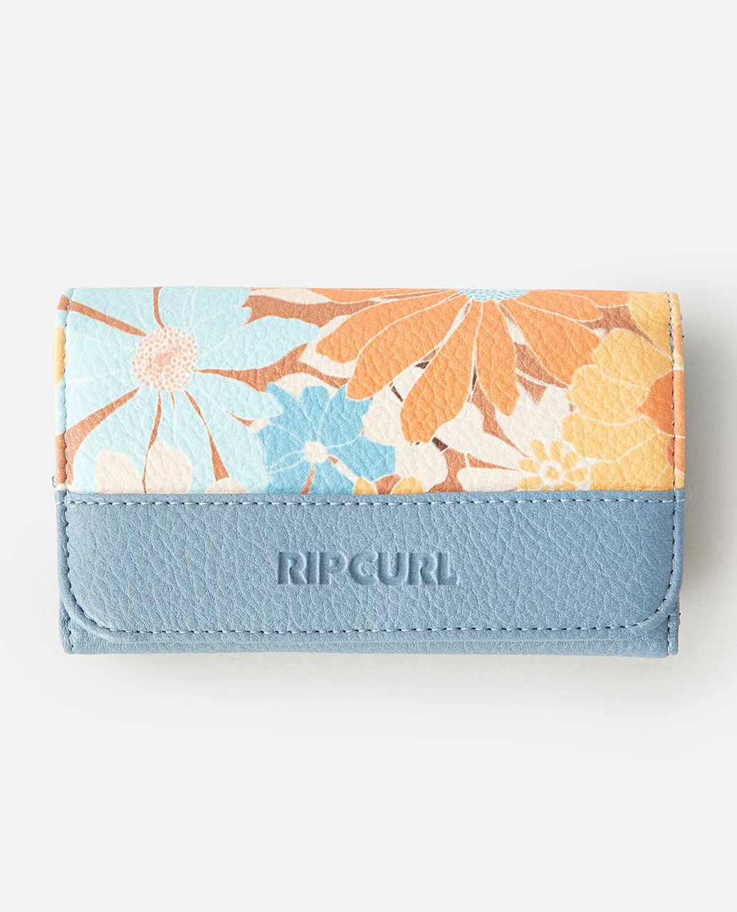 Mixed Floral Mid Sized Wallet - Dusty Orange