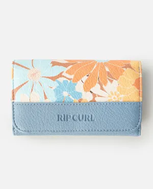 Mixed Floral Mid Sized Wallet - Dusty Orange