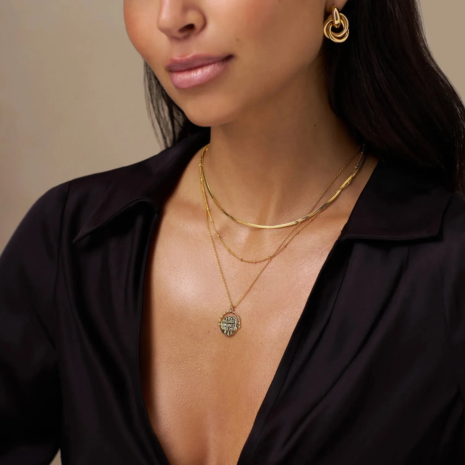 Orelia Jewellery Coin Spinner Necklace - Gold