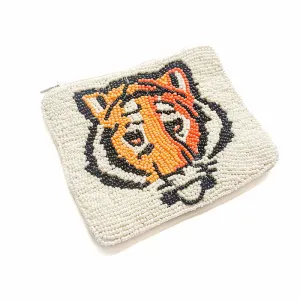 Out and About Seed Bead Coin Purse - Tiger