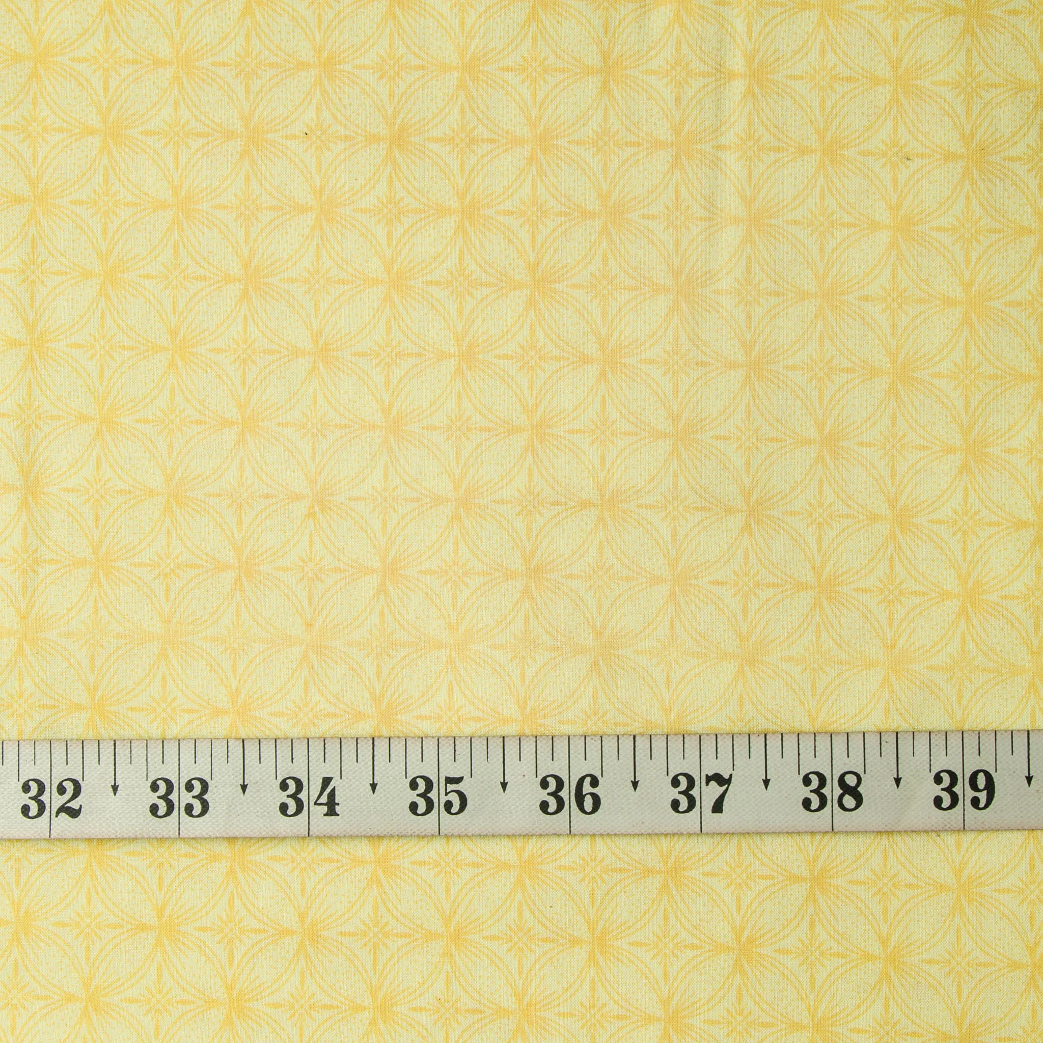 Precut 0.75 meters -Yellow Printed Cotton Fabric
