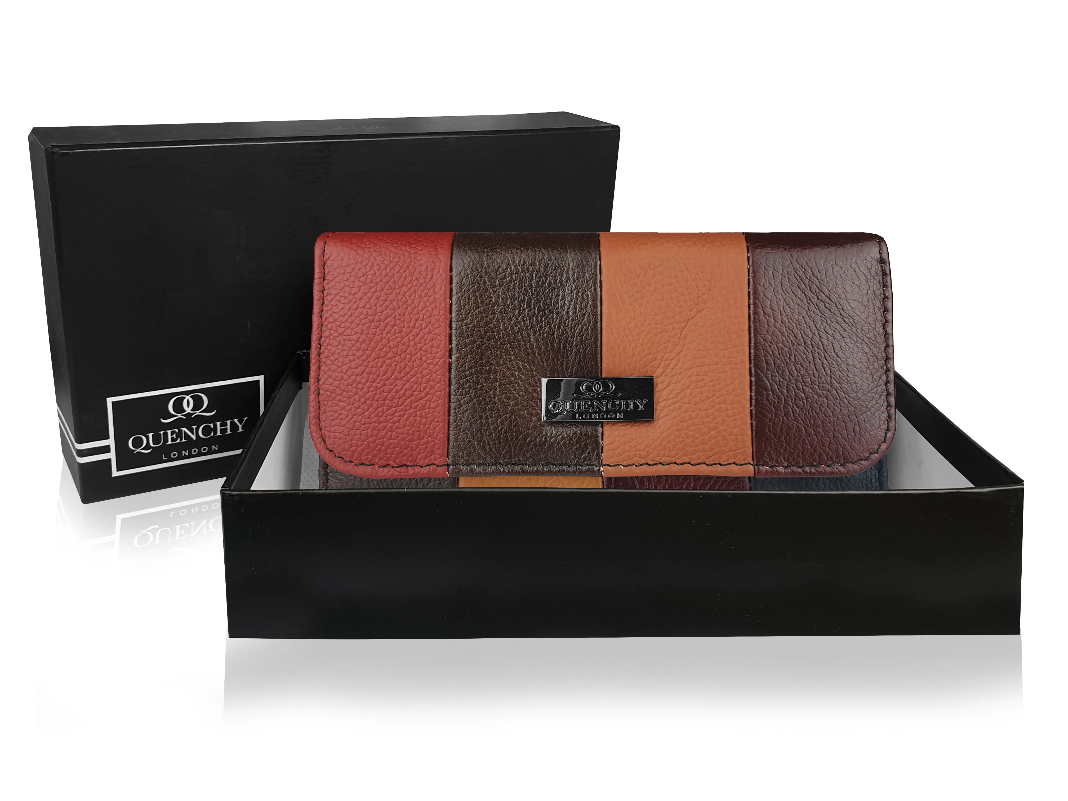 Real Leather Womens Large Purse - Multi Coloured, Designer, RFID Blocking