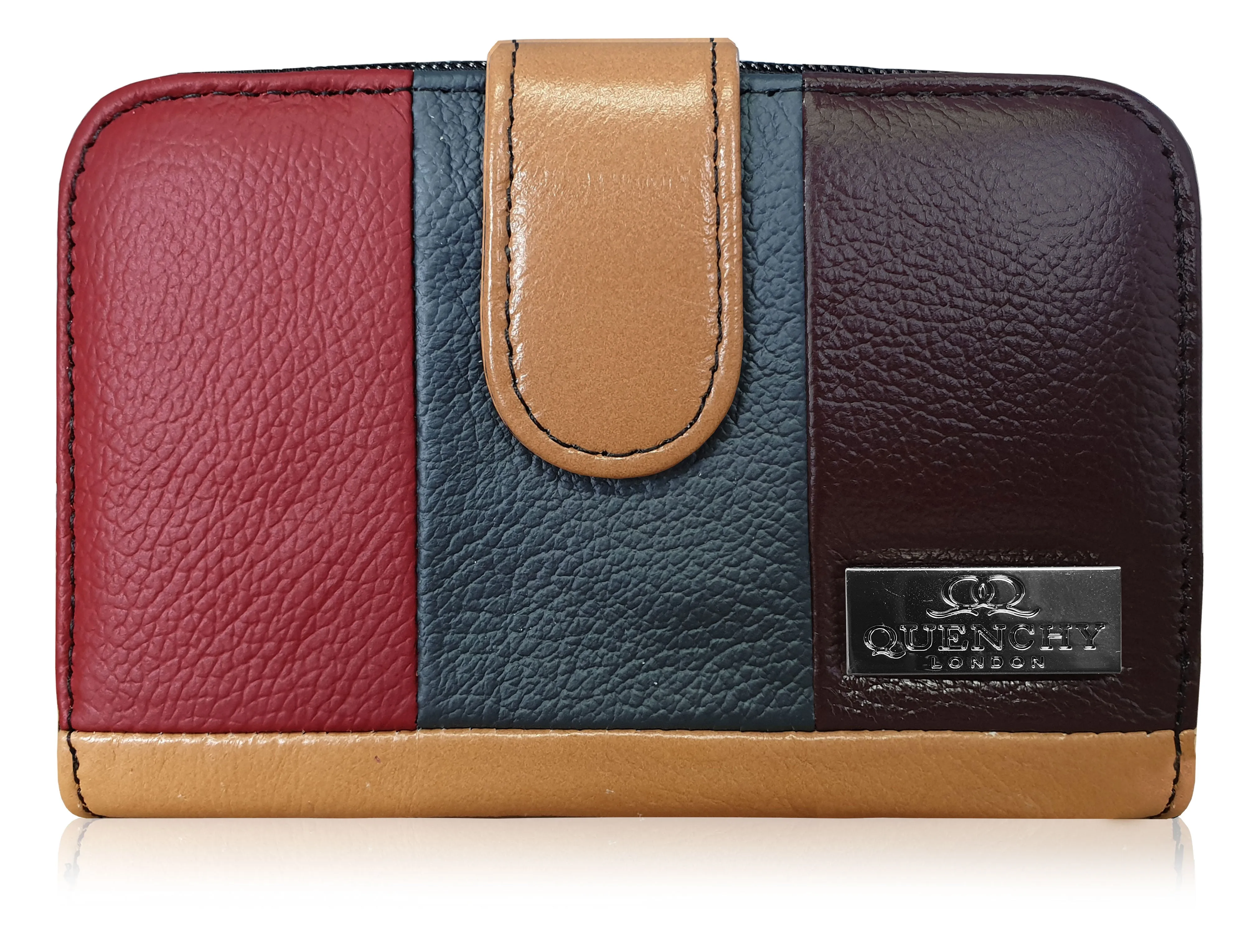 Real Leather Womens Purse - Multi Coloured, Designer, RFID Blocking