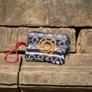 Rectangle Black Color Cotton Zipper Coin Purse